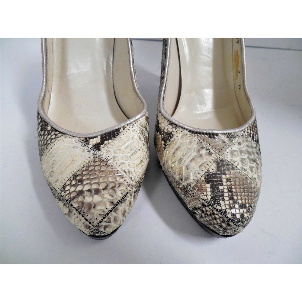 Stuart Weitzman 7m Python Snake Skin Metallic Pla… - image 4